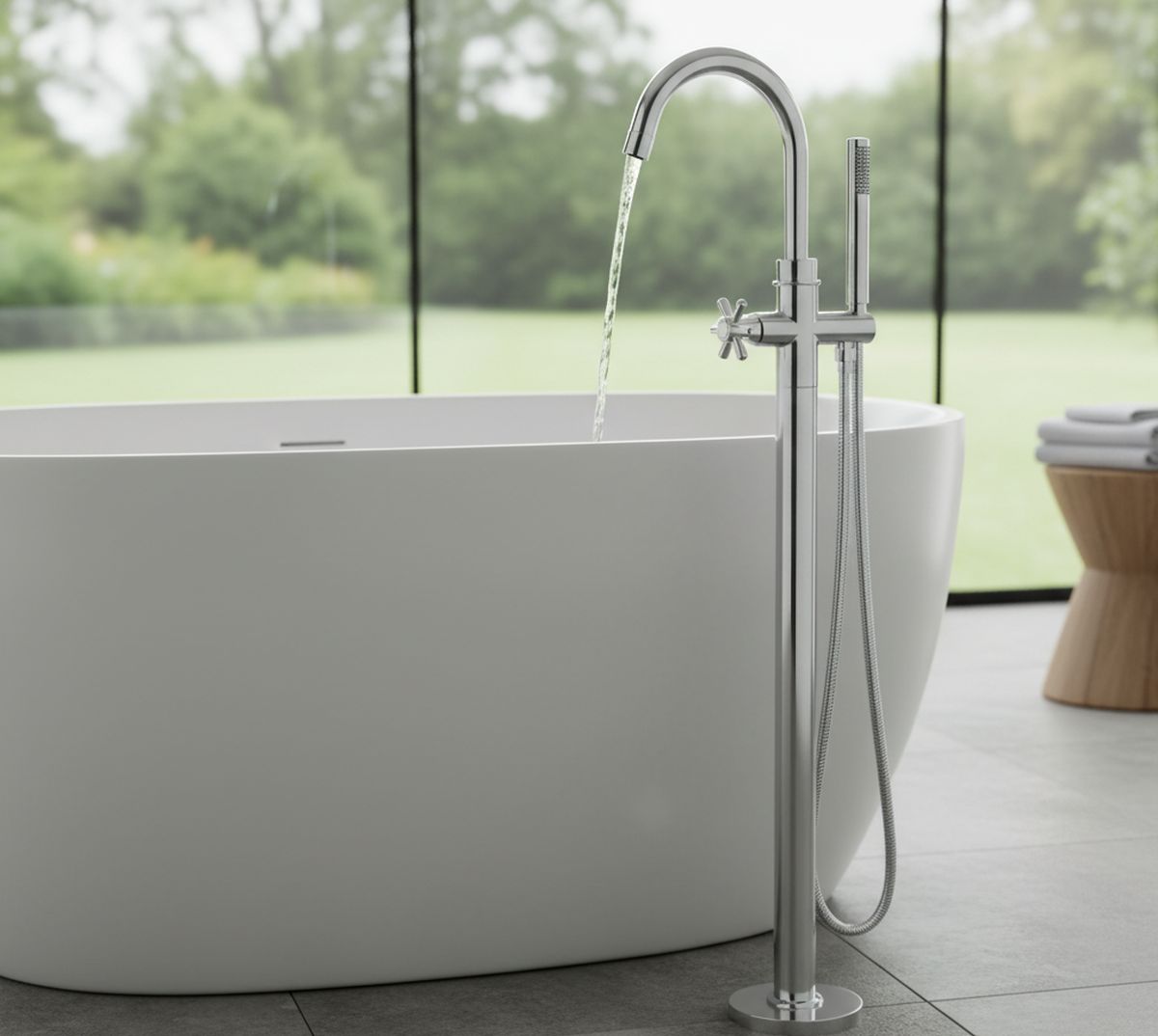 Colonne pour baignoire alimentation par le sol